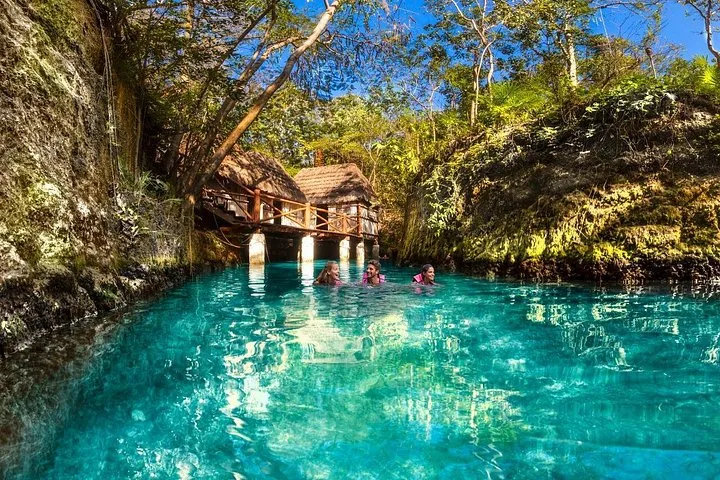 Xcaret park beach and turquoise cove on an Xcaret park entry ticket in the Riviera Maya, Mexico